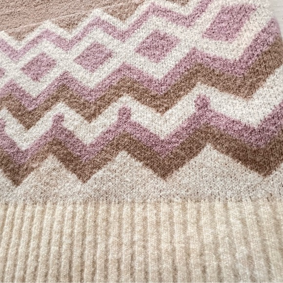 J. CREW Geometric Fair Isle Crewneck Sweater Heather Khaki Ivory Women's Size S - Picture 13 of 16